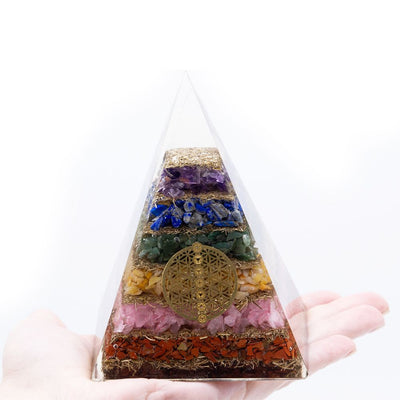 Orgonite Pyramid Seven Chakras and Flower of Life