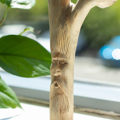 Hand-Carved Green Man Figurines from Parasitic Wood