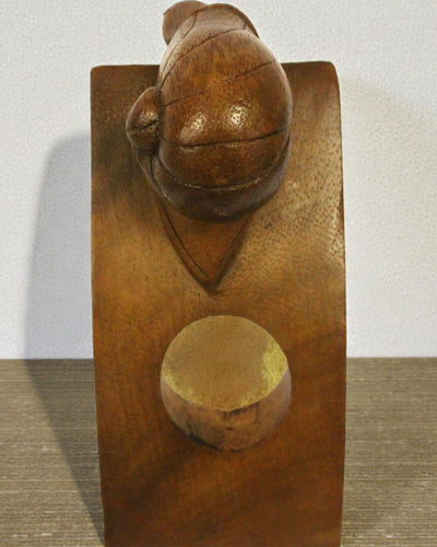 Sommelier’s Snail – Hand-Carved Balancing Wine Bottle Holder Made of Suar Wood