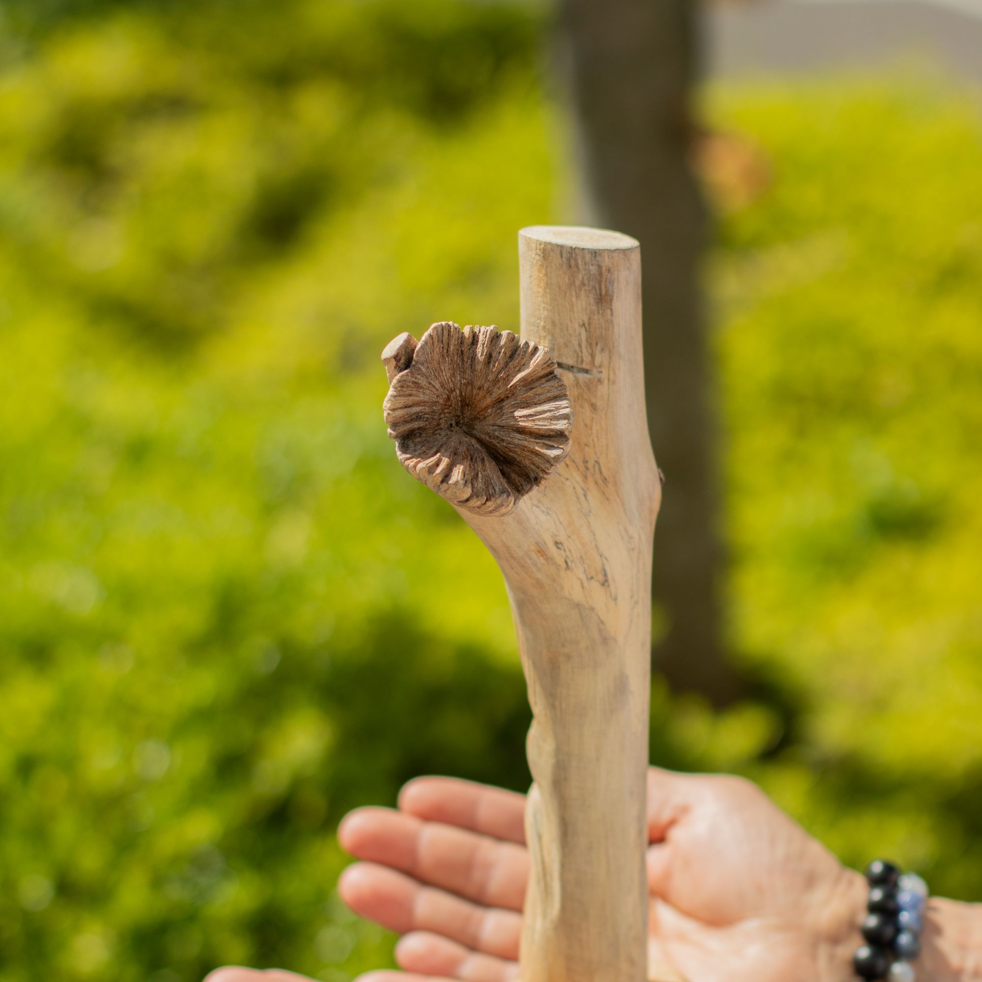 Hand-Carved Green Man Figurines from Parasitic Wood