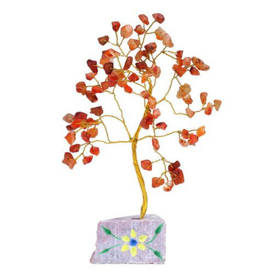 Handmade Carnelian Stone Tree with 80 Stones