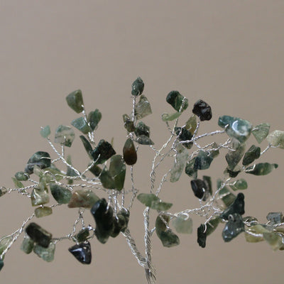 Lucky Tree with Orgonite Base with 80 Moss Agate Stones