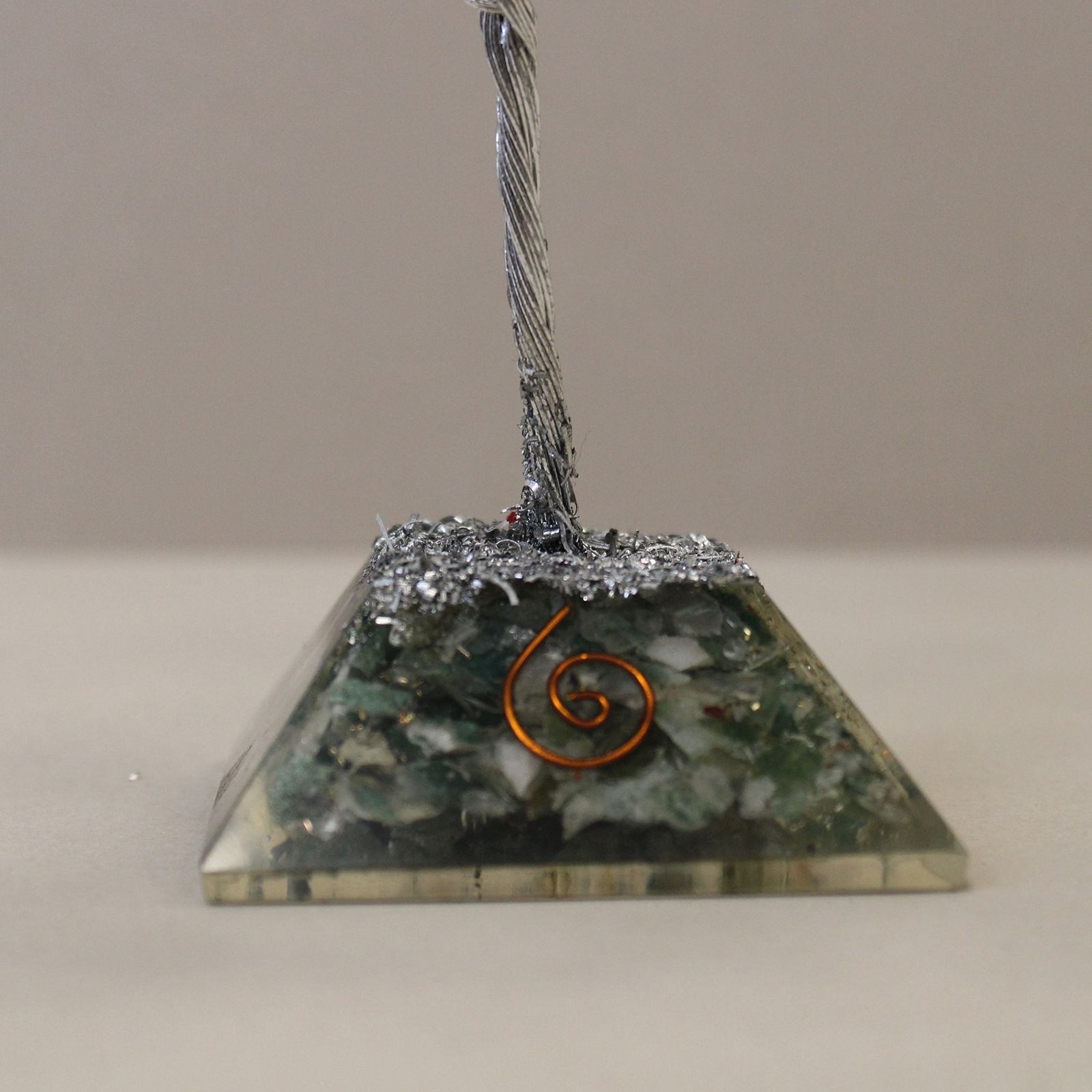 Lucky Tree with Orgonite Base with 80 Moss Agate Stones