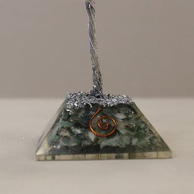 Lucky Tree with Orgonite Base with 80 Moss Agate Stones