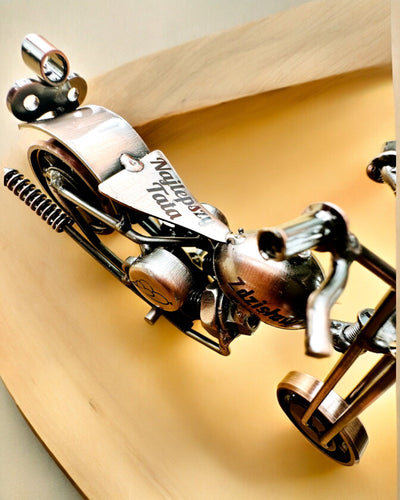 Handmade Iron Motorcycle Model, Chopper, Customization, Engraving for Gift