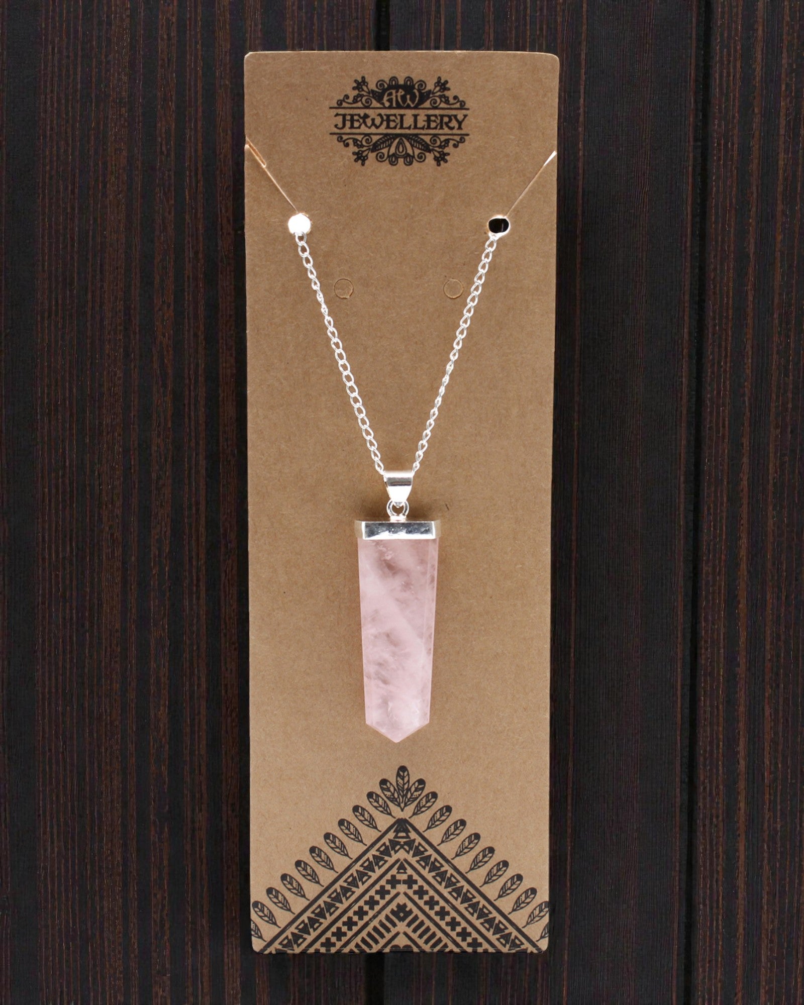 Rose Light – Flat Pendant of Rose Quartz in Crystal Cut