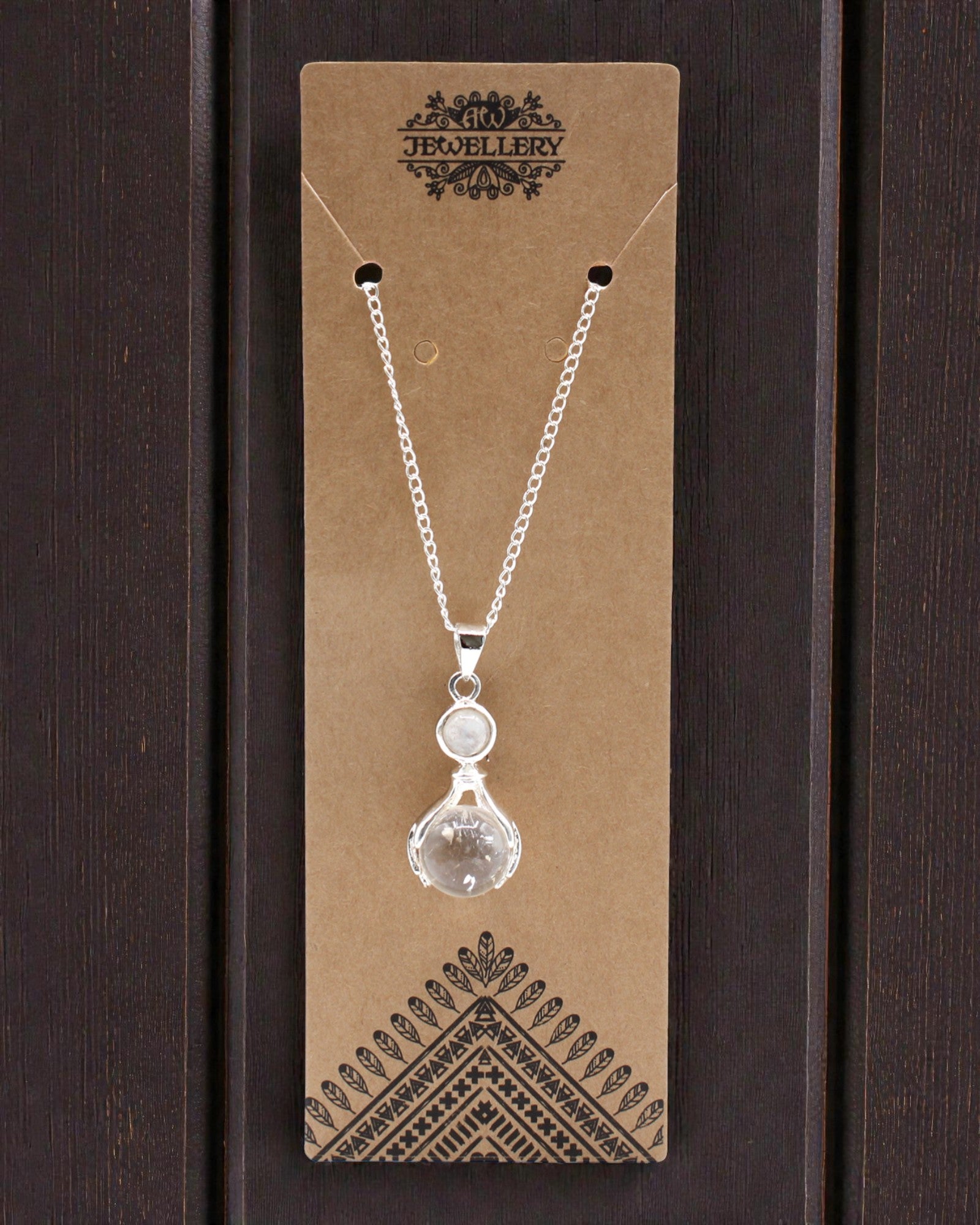 Crystal Hands – Pendant of Healing Hands made of Rock Crystal