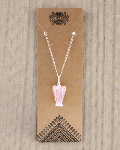 Guardian Spirit – Guardian Angel Pendant in Rose Quartz