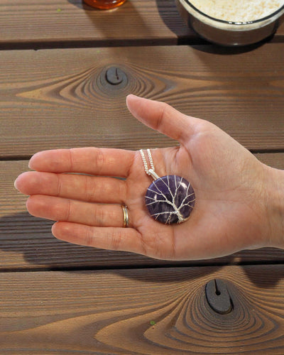 Tree of Life Gemstone Necklace – Amethyst