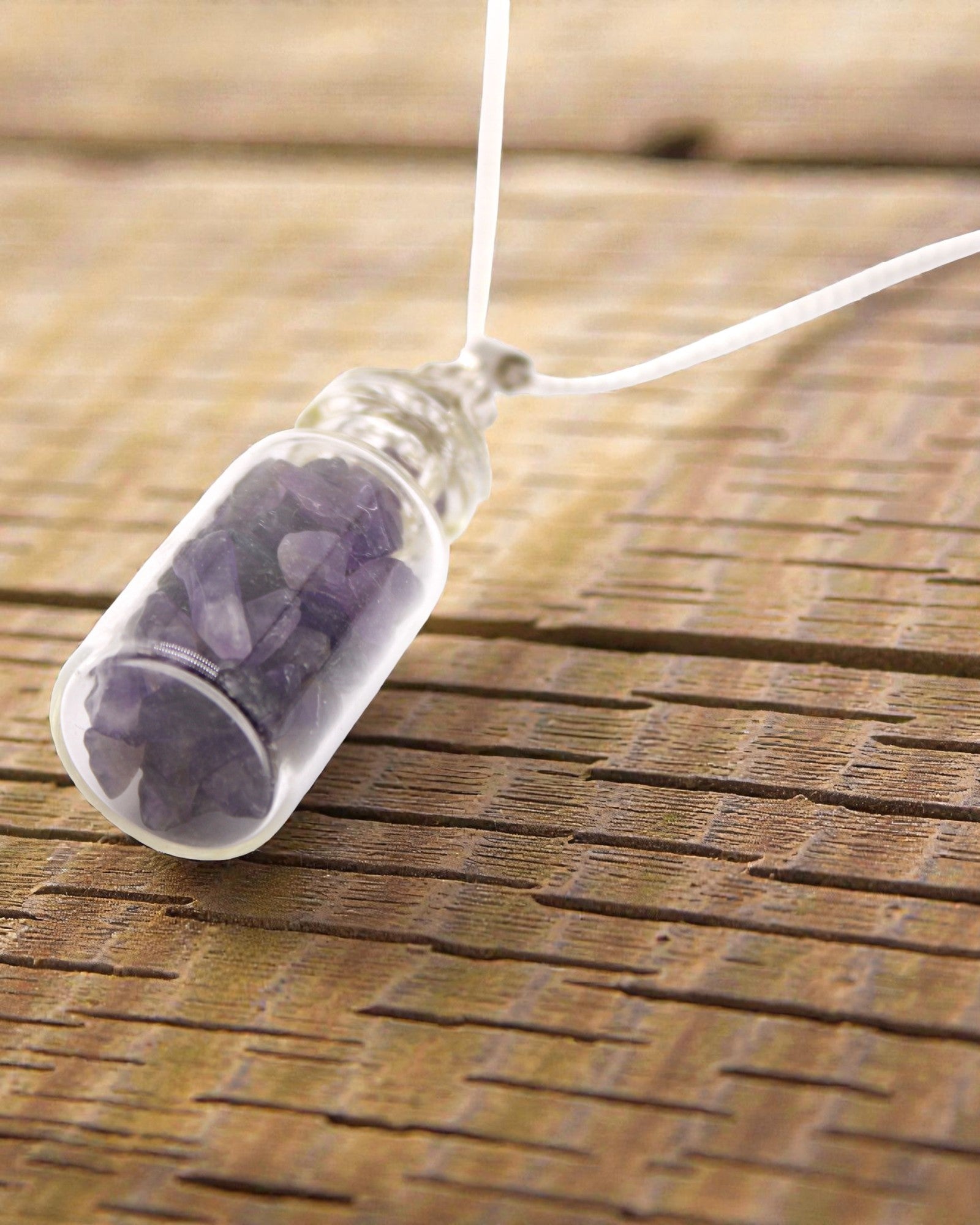Bottled Gemstone Necklace - Amethyst
