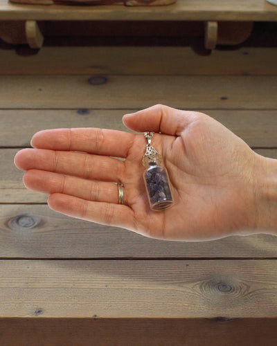 Bottled Gemstone Necklace - Amethyst