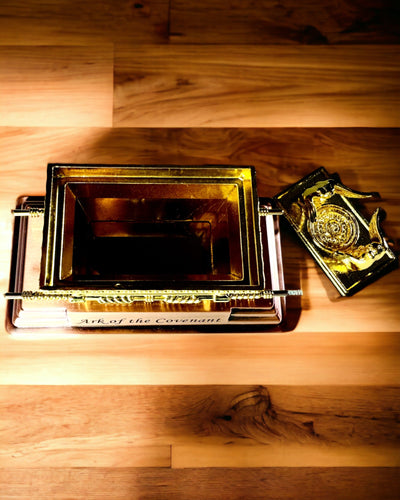 Majestic Miniature of the Ark of the Covenant in Golden Frame 11.2 x 5.8 x 7.3cm - Exclusive Ark, Decoration in Golden Edition