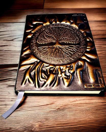 Vintage Diary "Tree of Life" A6 - Elegant Embossed Faux Leather Cover, 100 Pages