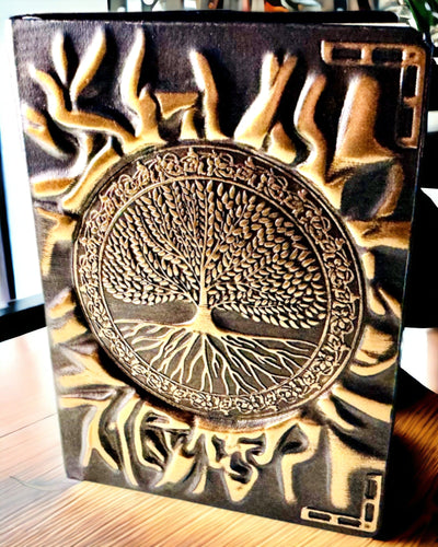 Vintage Diary "Tree of Life" A6 - Elegant Embossed Faux Leather Cover, 100 Pages