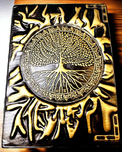 Vintage Diary "Tree of Life" A6 - Elegant Embossed Faux Leather Cover, 100 Pages