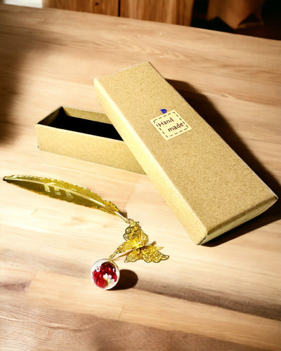 Креативна металева закладка для книги Ретро Закладка Вінтаж - Перо і Метелик у Бароковому стилі