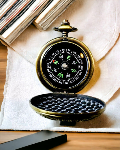 Kompass de Bolsillo Retro con Motivo de Nueva York – Brújula Multifuncional y Elegante con Imagen de la Estatua de la Libertad
