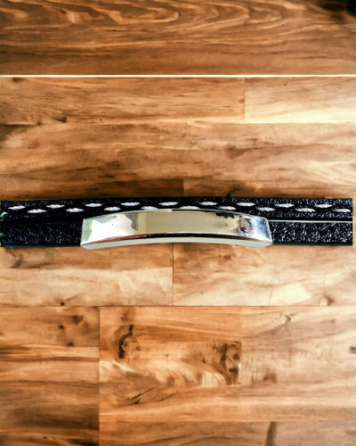 PU Leather and Stainless Steel Sports Bracelet with Engraving Option – 3 Colors