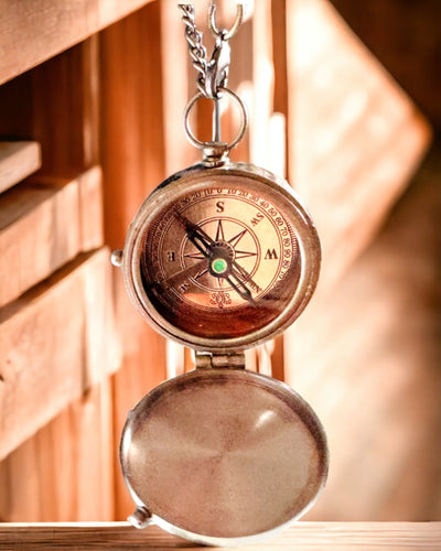 Indian Compass Odysseus – Retro Explorer's Gem - engraving option available