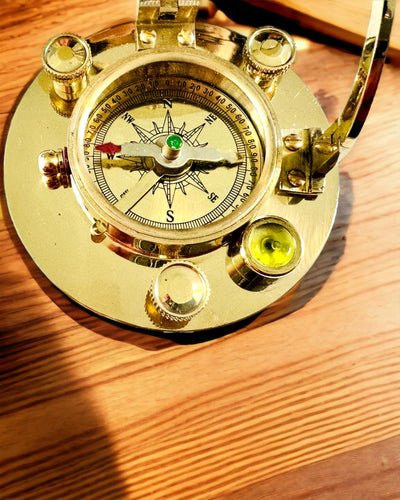 Navigational Compass with Sextant and Personalization Option - Nautical XL