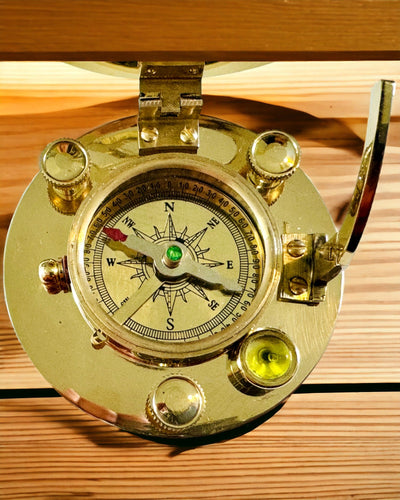 Navigational Compass with Sextant and Personalization Option - Nautical XL