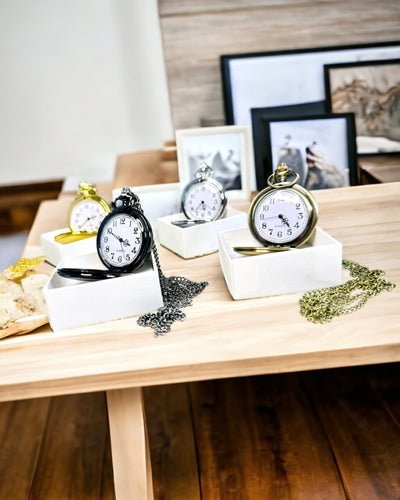 Black Pocket Watch "Classic Elegance" with Engraving Option