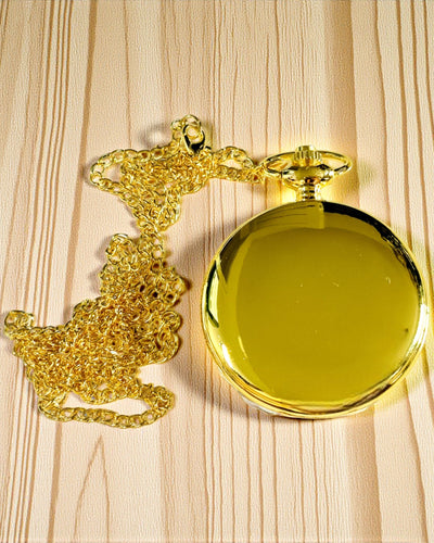 Golden Color Vintage Style Pocket Watch with Engraving Option