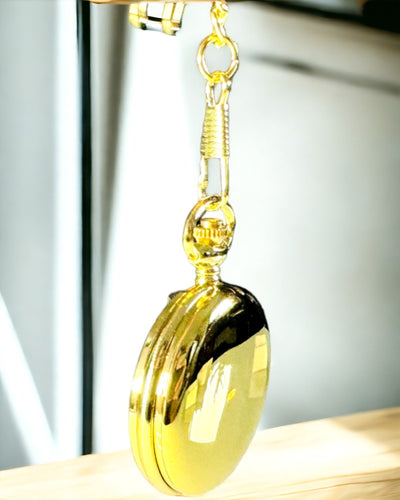 Golden Color Pocket Watch with Engraving Option