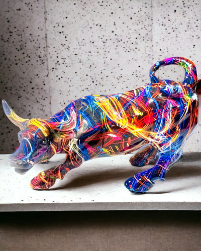 Decorative Bull Sculpture "BullArt" – Unique Art with Engraving Option - 4 Color Variants, for Personalized Gift