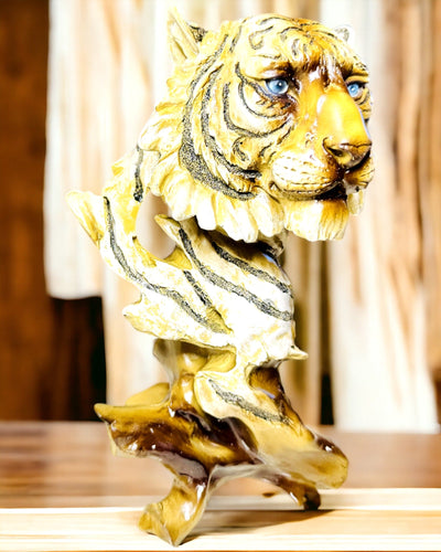 "Tiger King of the Jungle" Statuette with Engraving Option, 29 cm Tall Figurine, Gift Decoration