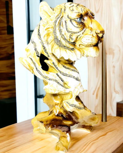 "Tiger King of the Jungle" Statuette with Engraving Option, 29 cm Tall Figurine, Gift Decoration