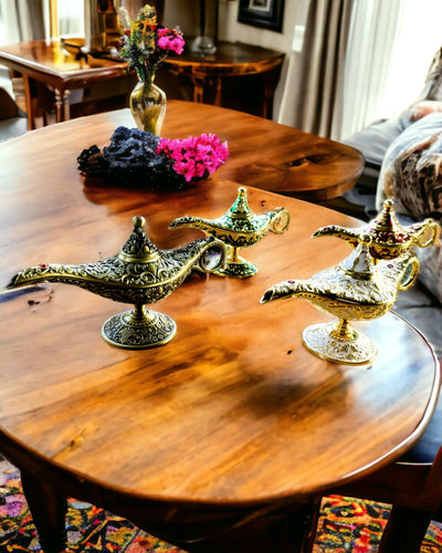 Magická lampa Aladina s možností gravírování - Varianta Tmavě zelená, propletená se zlatou