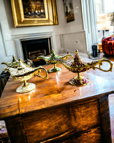 Magická lampa Aladina s možností gravírování - Varianta Tmavě zelená, propletená se zlatou