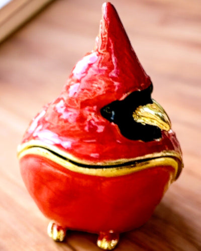 Elegantní šperkovnice ve tvaru kardinála s možností gravírování