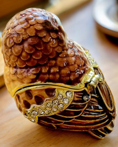 Чарівна Совка з Кристалами - Схованка для Прикрас з можливістю персоналізації гравіюванням, подарунок