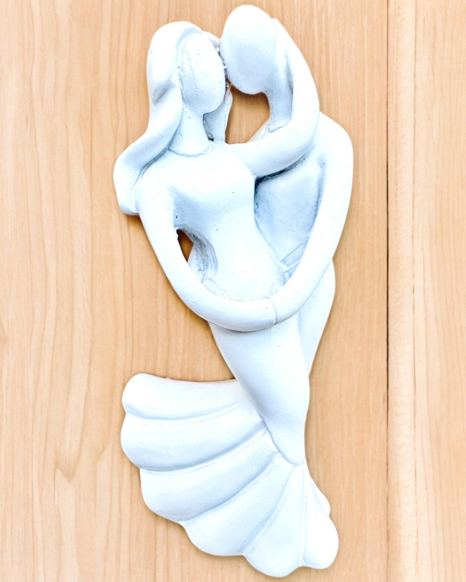 Elegante Conexão - Pequena Estatueta Decorativa com Opção de Gravação - cor branca