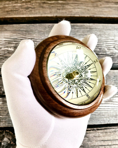 Wooden Sailing Compass with Engraving Option – Handcrafted, Craftsmanship