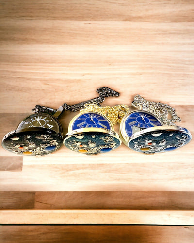 Kapesní hodinky "Astrum Temporis" - Černý rámeček. Možnost personalizace gravírováním