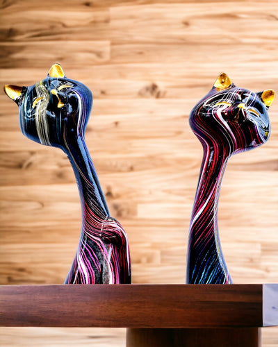 "Koci Eleganci" - Set de Figurine Decorative din Rășină cu posibilitatea personalizării prin gravură