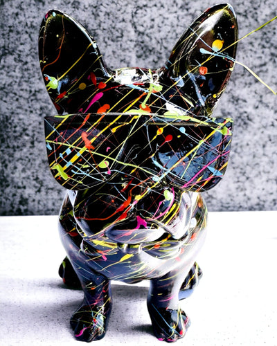 Colorful Artistic Pup - Hand-Painted French Bulldog, personalized with engraving, perfect as a gift