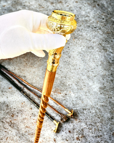 Kompasso Brown - Палиця для прогулянок - Дерев'яна Ручної Різьби - Ексклюзивне Видання з Можливістю Гравіювання