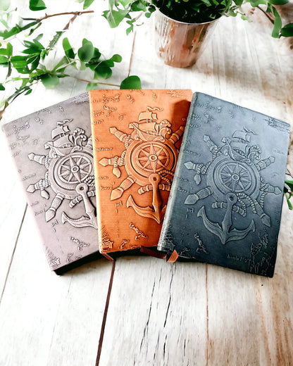 Sailing-themed "Nautica" notebooks with engraving personalization option, as a gift
