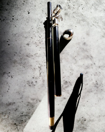 WALKING CANE WITH HANDLE AND TELESCOPE FUNCTION – ELEGANT AND FASHIONABLE, 95 CM - captain's "Navigator's Crest"