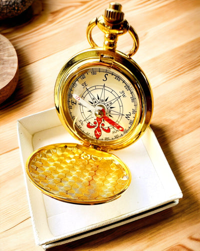 Wanderer Compass with Engraving Option - gold color