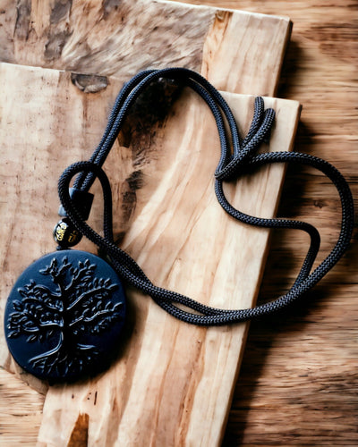 Obsidian "Tree of Life" Necklace - personalization with engraving
