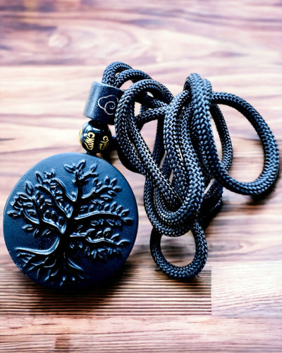 Obsidian "Tree of Life" Necklace - personalization with engraving