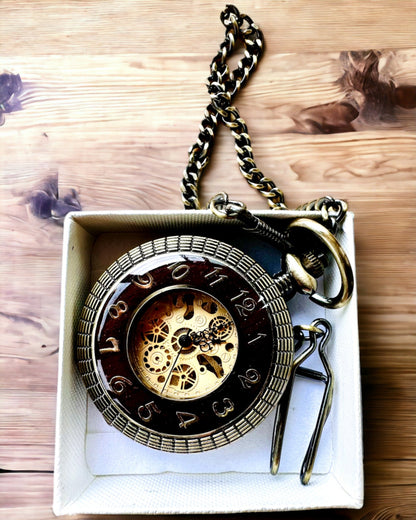 Ceas de buzunar "Retro Elegance", posibilitate de personalizare cu gravură
