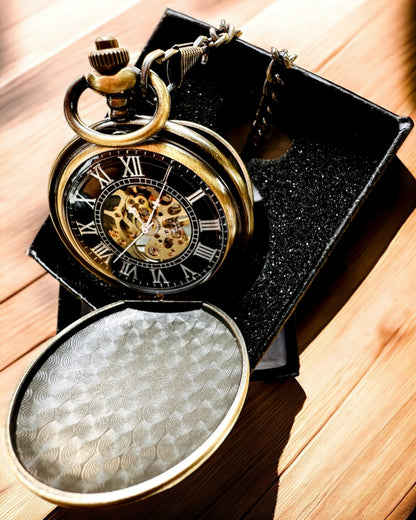 Кишеньковий годинник класичний "Vintage Elegance", золотий колір, можливість персоналізації гравіюванням