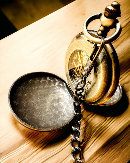 Кишеньковий годинник класичний "Vintage Elegance", золотий колір, можливість персоналізації гравіюванням