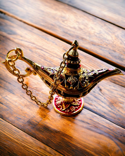 Small 4 cm Magic Aladdin Lamp, keychain, 6 color variants - Enchanted Memories, personalization with engraving